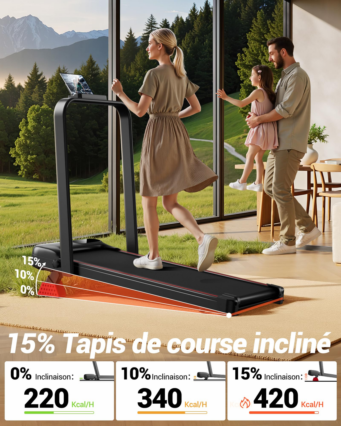 HUMAYWALK | TAPIS DE COURSE PLIABLE & INCLINAISON RÉGLABLE